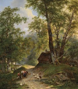 Incontro dei pastori sulla via del ritorno da Frans Arnold Breuhaus de Groot